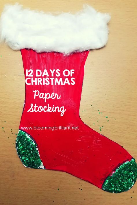 Paper Stocking Christmas Craft for Kids - Blooming Brilliant Decorate Paper Stocking For School, Paper Stocking Decorating Ideas For Kids, Paper Stocking Decorating Ideas, Christmas Stocking Crafts For Kids, Stocking Crafts For Kids, Paper Stocking, Stocking Craft, Kindergarten Christmas Crafts, Decorated Stockings