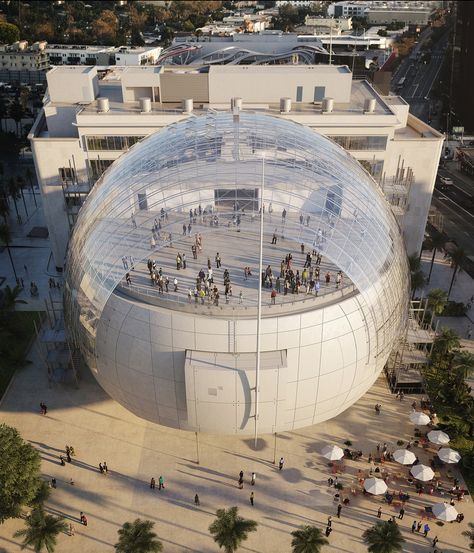 LA film museum will have giant sphere with 1,000-seat theater tucked inside Dome Building, Academy Museum, Los Angeles Museum, Exterior Rendering, Streamline Moderne, Tadao Ando, Renzo Piano, Frank Gehry, Zaha Hadid Architects