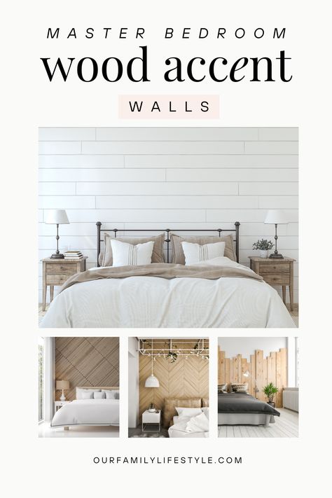 From rustic to modern, discover the many ways to use wood for an accent wall to add character and interest to your master bedroom. Bedroom Accent Wall Ideas, Bedroom Accent Wall, Accent Wall Ideas, Neutral Bedding, Wood Accent Wall, Bedroom Accent, Accent Wall Bedroom, Wood Accent, Wood Bedroom