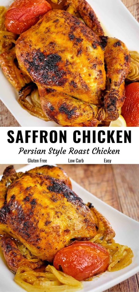 Meals With Saffron, Chicken Middle Eastern Recipes, Recipe With Saffron, Cooking With Saffron Threads, Persian Chicken Recipes, Arabian Chicken Recipes, Saffron Chicken Recipe, Persian Stew Recipes, Persian Saffron Chicken