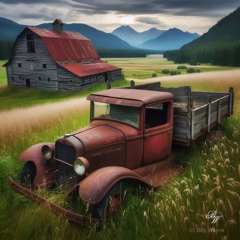 Old Truck Photography, Vehicle Photography, Mountain Painting Acrylic, Truck Photography, Rustic Painting, Pet Rat, Road Trip Places, Automobile Advertising, Rustic Pictures