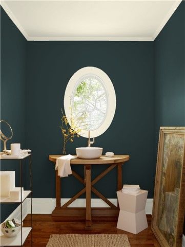 Look at the paint color combination I created with Benjamin Moore. Via @benjamin_moore. Wall: Salamander 2050-10; Trim: Opaline OC-33; Ceiling: Opaline OC-33. Van Deusen Blue, France Home, Paint Palettes, Color Combinations Paint, Room Artwork, Blue Paint Colors, Paint Colors For Home, Benjamin Moore, Beautiful Interiors