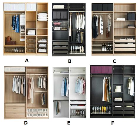 Opcje rozmieszczenia półek w szafie Wardrobe Ideas Ikea, Bedroom Wardrobe Ideas, Pax Closet, Dressing Design, Ikea Wardrobe, Ikea Closet, Ikea Pax Wardrobe, Armoire Dressing, Wardrobe Organisation