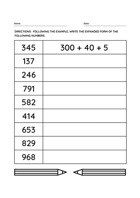 Expanded Form Worksheets, Mental Maths Worksheets, Teacher Websites, Tenth Grade, Math Subtraction, 1 Worksheet, Expanded Form, Math Place Value, Math Assessment