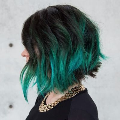 Short Lace Front Wigs, Hair Dyed, Messy Bob Hairstyles, Easy Hair Cuts, Ombre Hair Color, Summer Hair Color, Trending Hairstyles, Grunge Hair, Green Hair