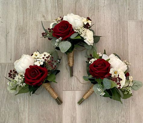 Hanging Bouquet, Wedding Bouquet Fake Flowers, Bouquet Styles, Bridal Bouquet Styles, Red Flower Bouquet, Burgundy Wedding Flowers, Fake Flower Bouquet, Burgundy Bouquet, Fall Bridesmaids