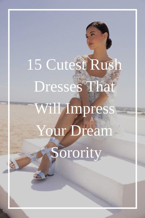 Attention all sorority PNM's! It's time to start planning your outfits for rush week. We know how overwhelming it can be, but don't worry, we've got you covered with the cutest and trendiest sorority recruitment outfits that will make a lasting impression. Whether you're going for a preppy or boho-chic look, we have rush dresses for everyone. Alabama Rush Outfits, Sorority Dresses Rush Outfits, Sorority Rush Week Outfits, Sorority Rush Week, Outfit Ideas Wedding, Rush Week Outfits, Sorority Dresses, Dress Beach Outfit, Sorority Rush Outfits