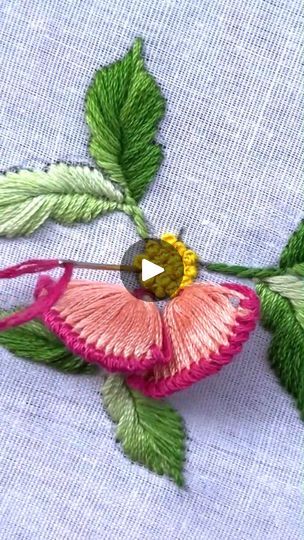 Flower Hand Embroidery, Basic Hand Embroidery Stitches, Very Beautiful Flowers, Embroidery Lessons, Beautiful Leaves, Lazy Daisy Stitch, Embroidery Stitch, Basic Embroidery Stitches, Hand Embroidery Tutorial