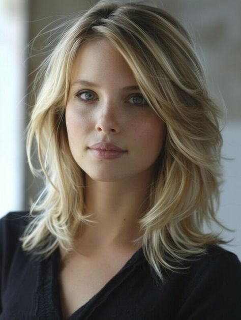 Shoulder Length Haircuts With Layers, Haircuts With Layers, Shoulder Length Layered Hair, Layered Haircuts Shoulder Length, Shoulder Length Haircuts, Shoulder Length Blonde, Balayage Long Hair, Fresh Haircut, Wavy Haircuts