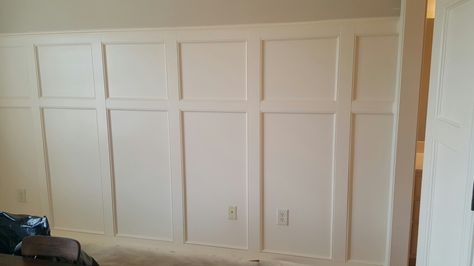 Judges paneling Simple Board And Batten, Board And Batten Diy, Interior Wall Paneling, Judges Paneling, Bedroom Wainscoting, Batten Diy, New England Style Homes, Paneling Ideas, Wainscoting Ideas