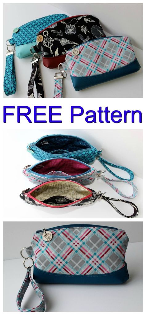 The Clematis wristlet is a great FREE pattern that is suitable for a beginner sewer. With some practice, the wristlet can be completed in about one hour. #FreeBagPattern #FreeSewingPattern #EasySewingPattern #ClutchBagPattern #WristletBagPattern #ZipperBagPattern Modern Bag, Beginner Sewing Projects Easy, Leftover Fabric, Fabric Baskets, Sewing Projects For Beginners, Sewing Skills, Love Sewing, Sewing Tips, Sewing For Beginners