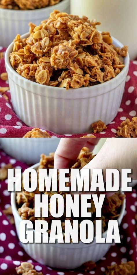 Honey Granola, Resep Smoothie, Medicine Tips, Granola Recipe Homemade, Nutritional Snacks, Granola Healthy, Granola Recipe, Nutrition Guide, Granola Recipes