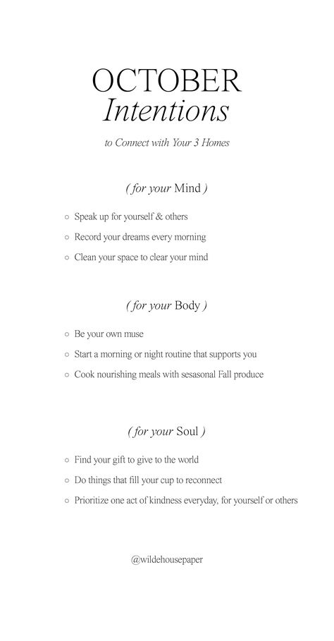 OCTOBER MOOD In touch with your soul in ways beyond, you are the true essence of natural beauty. You are the magic that turns dusk to dawn. Lead by your unique imagination, you leave your surroundings better than you found them. You are an embodiment of life lived fully in the present. October Reminder, October Manifestations, October Intentions, October Affirmations, October Mood Board, October Inspiration, October Goals, October Mood, Soul Care
