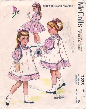 McCall's 2275 | Vintage Sewing Patterns | Fandom Pinafore Sewing Pattern, Helen Lee, Pinafore Pattern, 1950s Sewing Patterns, Patron Vintage, Childrens Sewing Patterns, Sewing Patterns Girls, Vintage Dress Patterns, Embroidery Transfers