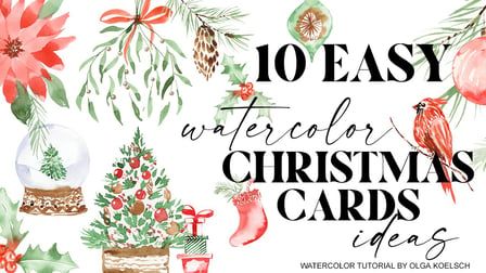 Christmas Cards Handmade Watercolor Simple, How To Watercolor Christmas Cards, Watercolor Card Tutorial, Easy Watercolor Christmas Cards Video Tutorials, Watercolor Christmas Cards Ideas Simple Tutorial, Watercolour Christmas Cards Tutorials, Painted Christmas Cards Watercolors, Water Colour Christmas Cards Ideas, Easy Watercolor Christmas Cards Diy