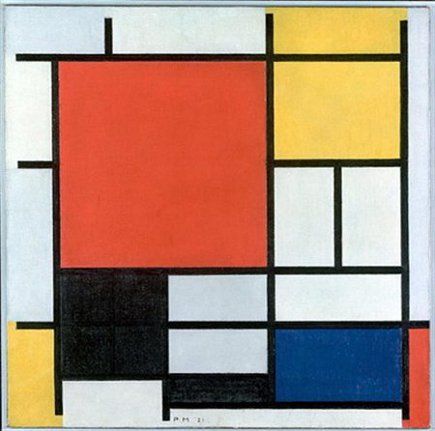 1921 painting by Dutch artist Piet Mondrian - color blocking accent wall for nursery Theo Van Doesburg, Mondrian Art, Josef Albers, Dutch Painters, Georges Braque, Piet Mondrian, Good Design, 로고 디자인, Henri Matisse