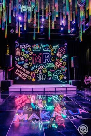 This Bat Mitzvah Was An Electric Blowout at The Assembly Room | 24 more photos on PartySlate Disco Centerpieces, Bat Mitzvah Centerpieces, Mitzvah Centerpieces, Tennis Events, Bat Mitzvah Party, Mazel Tov, Event Photos, Bat Mitzvah, Photo Look