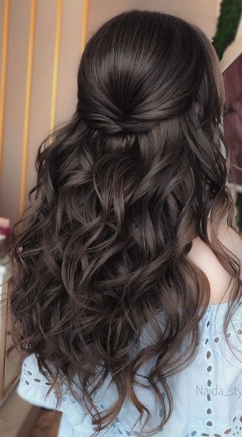 Grad Hair, Fancy Hair, Simple Prom Hair, Guest Hair, Long Hair Wedding Styles, Prom Hairstyles For Long Hair, Cut Her Hair, Prom Ideas, 2024 Wedding