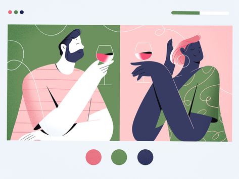 Online Dating by Darya Semenova on Dribbble Dating App Illustration, Illustrations Ideas, Visuell Identitet, Online Love, Character Animation, Explainer Video, Love Connection, Real Relationships, Dating App