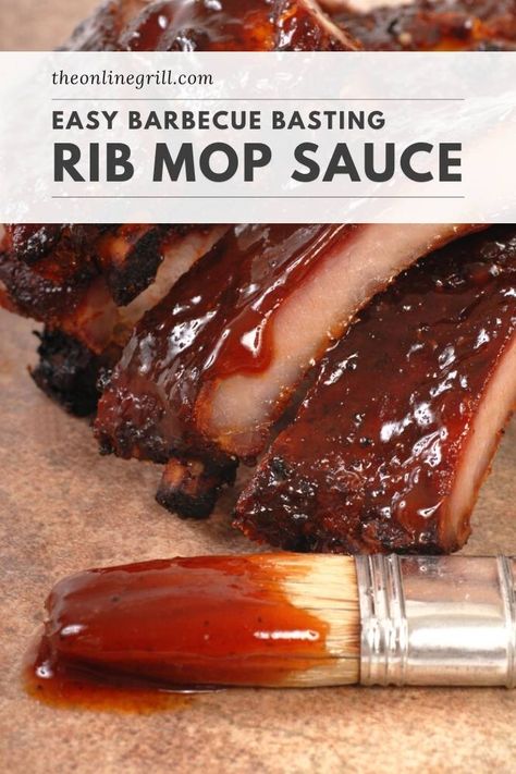 Carolina Mop Sauce This BBQ mop sauce will keep your pork ribs tender and flavorful, even after hours on your charcoal smoker. Made with apple cider vinegar, hot sauce, and red pepper flakes, this sauce is the key to locking in sweet and spicy flavors. Barbecue Ribs Recipe, Easy Bbq Sauce, Barbecue Sauce Recipe, Easy Bbq Recipes, Mop Sauce, Braised Chicken Breast, Sweet Bbq Sauce, Ground Beef Casserole Recipes, Baking Measurements