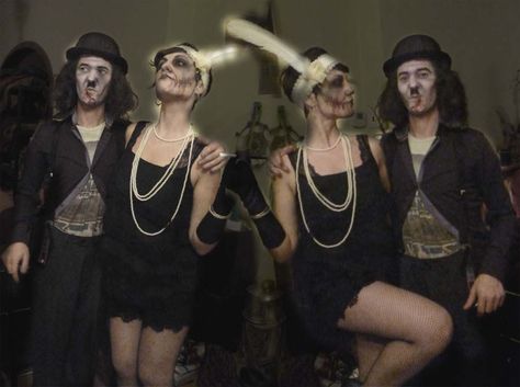 Zombie Chaplin & Flapper costume Zombie Flapper Costume, Zombie Flapper, Halloween Brunch, 20s Outfit, Flapper Costume, Halloween 2016, Halloween 2024, Scary Art, The Great Gatsby