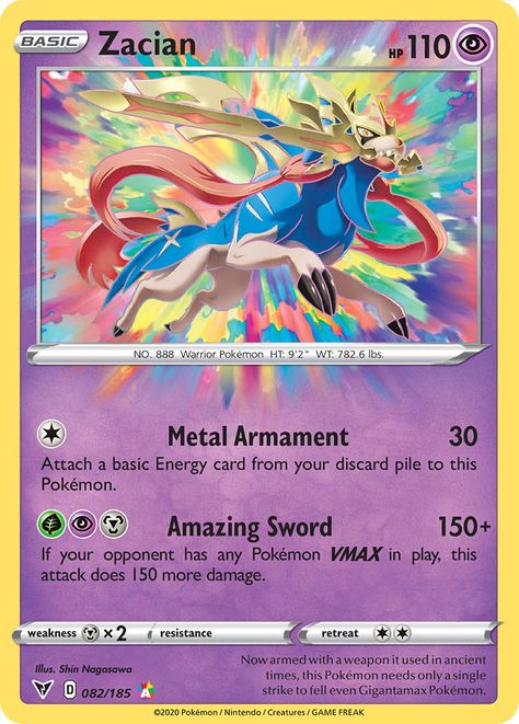 zacian All Pokemon Cards, Rare Pokemon Cards, Cool Pokemon Cards, Super Secret, Pokemon Trading Card Game, Pokemon Trading Card, Cool Pokemon, Pokémon Tcg, Trading Cards Game