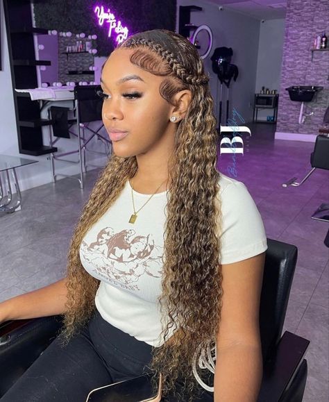 Curly Install, Curly Sew In Weave, Curly Sew In, Frontal Wig Hairstyles, Lace Fronts, Birthday Hairstyles, Sew In Weave, Green Wig, Box Braids Hairstyles For Black Women