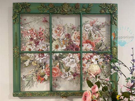 Repurpose Old Windows, Vintage Window Decor, Window Frame Art, Old Window Decor, Repurposed Window, Clay Moulds, Old Window Projects, Resin Moulds, Repurposed Windows