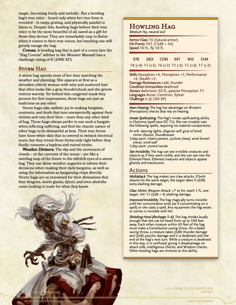 Dnd 5e Hags, Annis Hag Dnd, Dnd Hags, Hag Dnd, Elf Races, Dnd Fey, Homebrew Monsters, Dnd Creatures, Dnd Monster