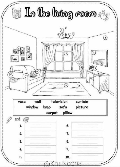 House Worksheets For Kids, First Grade Reading Comprehension, Reading Comprehension For Kids, Teaching Reading Comprehension, Study English Language, All About Me Preschool, English Activities For Kids, Preschool Classroom Decor, Learning English For Kids