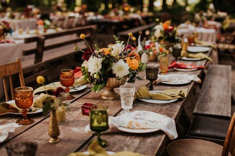 Wes Anderson Wedding, Wedding Welcome Table, Reception Table Settings, Backyard Celebration, Summer Camp Wedding, Welcome Table, Eclectic Wedding, Camp Wedding, Lodge Wedding