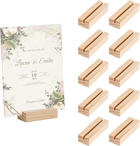 Amazon.com: 10 PCS Wood Place Card Holders,Wood Sign Holders,Table Number Holder Stands,Picture Holder,Name Card Holder for Wedding,Retail Shop,Parties, Anniversaries,Business Card Holders for Decoration,Events : Home & Kitchen Wooden Place Card Holders, Postcard Holder, Wood Place Card Holders, Wood Menu, Table Number Stands, Wooden Table Numbers, Table Number Holders, Name Card Holder, Wedding Card Holder