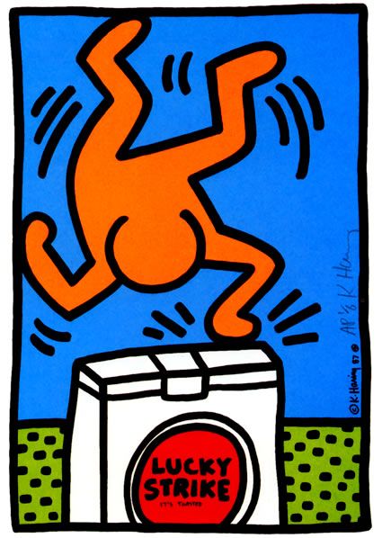 Lucky Strike Keith Allen, Alt Posters, Ny Subway, Keith Haring Art, Haring Art, Lgbt Art, Big Art, Keith Haring, Creative Drawing