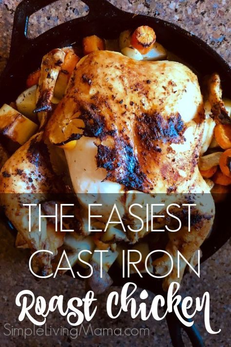 Cast Iron Skillet Whole Chicken, Roast Chicken In Cast Iron Skillet, Cast Iron Whole Chicken, Whole Chicken Cast Iron Skillet, Roast Chicken Cast Iron Skillet, Cast Iron Whole Chicken Recipes, Simple Cast Iron Skillet Recipes, Spatchcock Chicken In Cast Iron Skillet, Roasted Chicken Whole Cast Iron