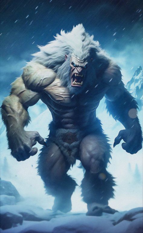 ArtStation - YETI The Abominable Snowman, Abominable Snowman, Legendary Creature, The Himalayas, Digital Art, Art