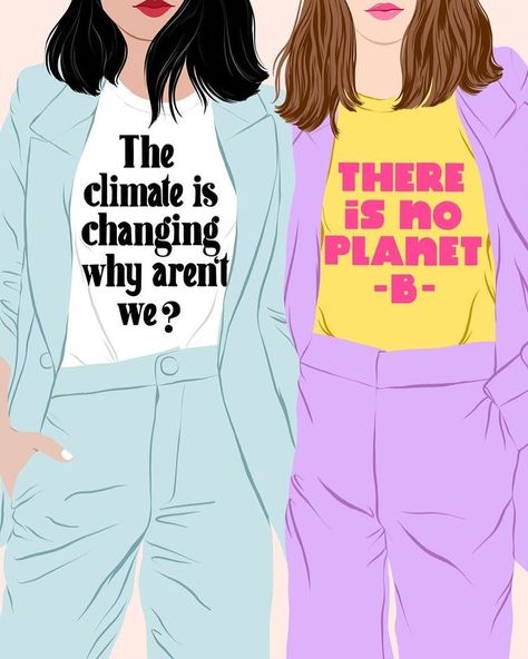 심플한 그림, Save Earth, Girl Gang, Save The Planet, Ethical Fashion, Art Paint, Fast Fashion, Slow Fashion, Graphic Illustration