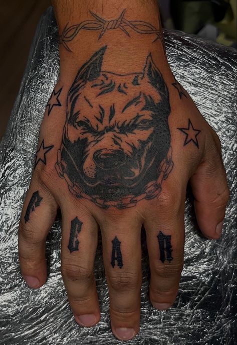 Doberman Hand Tattoo, Nuckle Tats Men, Mens Knuckle Tattoos, Hand Tattoos Black Man, Fire Neck Tattoo, Knuckle Tattoos Words, Dog Hand Tattoo, Pawn Tattoo, Knuckle Tattoos For Guys