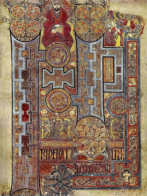 Trinity College Library, The Book Of Kells, Four Gospels, Medieval Books, Heroic Fantasy, Book Of Kells, Ancient Books, Irish History, Medieval Manuscript