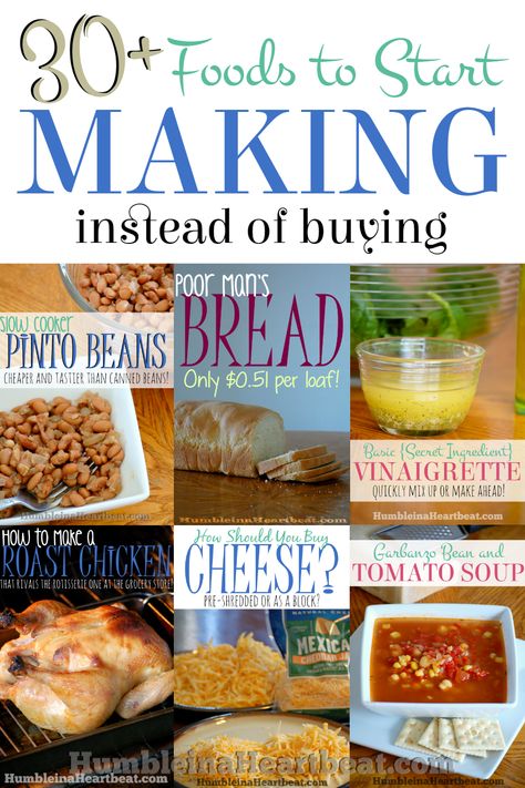 Food To Make Instead Of Buy, Things You Should Make Instead Of Buy, Things To Make Instead Of Buy, Make Instead Of Buying, Make Instead Of Buy, Frugal Cooking, Homemade Dry Mixes, Homemade Foods, Homemade Pantry