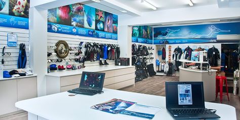 Dive Shop Interior, Scuba Shop, Dive Shop, Scuba Dive, Diving Center, Shop Interior Design, Shop Interior, Scuba Diving, Diver