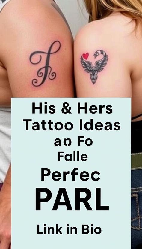 Explore his and hers tattoo ideas that perfectly complement each other. Ideal for couples who want a matching symbol of their love. Hers Tattoo, Him And Her Tattoos, Perfect Pair, Tattoo Ideas, Tattoos