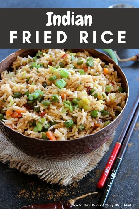 Fried Rice Indian, Indian Fried Rice, Fried Rice Recipe Indian, Veg Fried Rice, Vegetarian Fried Rice, Chinese Fried Rice, Veggie Fried Rice, Indian Rice Recipes, Food Simple