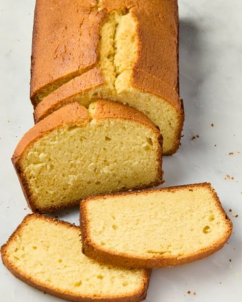 Classic Pound Cake (I've Been Making It for 20 Years!) | The Kitchn Classic Pound Cake, Sour Cream Pound Cake, School Cake, Dairy Desserts, Cream Cheese Pound Cake, Pound Cake Recipes, Classic Desserts, Peanut Free, Freezer Friendly