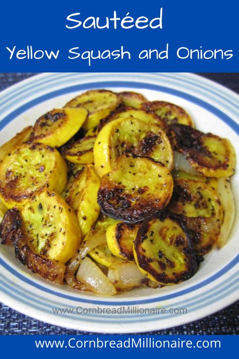 Sautéed Yellow Squash and Onions is a delicious side dish that's quick and easy to make with just a few ingredients.   The bright yellow color makes a pretty presentation. Sauted Squash, Yellow Squash And Onions, Fried Yellow Squash, Squash And Onions, Easy Squash Recipes, Sauteed Yellow Squash, Cooking Yellow Squash, Sauteed Squash, Pretty Presentation