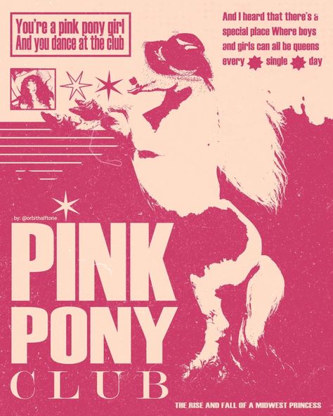 Best Motto, Pink Pony Club, Play Poster, Pink Music, Club Poster, Dance Poster, Pony Club, Chappell Roan, Picture Collage Wall