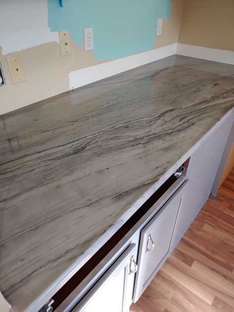 Mercury Quartzite countertops Mercury Quartzite Countertops, Menards Countertop Sea Pearl, Mercury Gray Quartzite Countertops, Amazonite Countertop, Infinity Grey Quartzite, Macaubus Fantasy Quartzite Countertops, Redo Kitchen, Granite Shower, Quartzite Counters