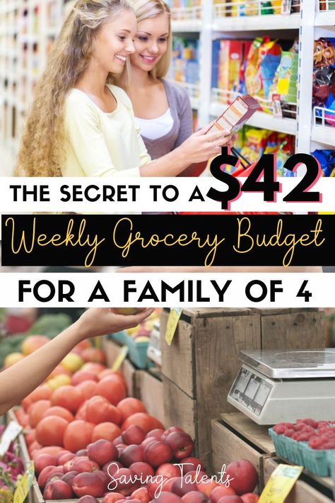 Here is the secret to a $42 weekly grocery budget for a family of 4! (and no, it's not couponing!) #budgeting #frugal Save Money On Food, Weekly Grocery, Grocery Budget, Budget Meal Planning, Frugal Lifestyle, Money Saving Meals, Family Of Five, Living On A Budget, Family Budget