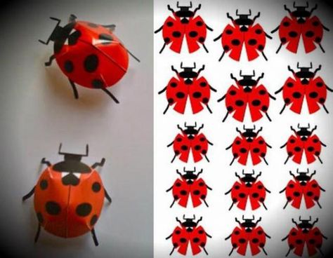 Insect Crafts, Ladybug Crafts, Bug Crafts, Paper Craft Ideas, Bug Art, Paper Animals, Insect Art, Paper Model, Paper Crafts Origami