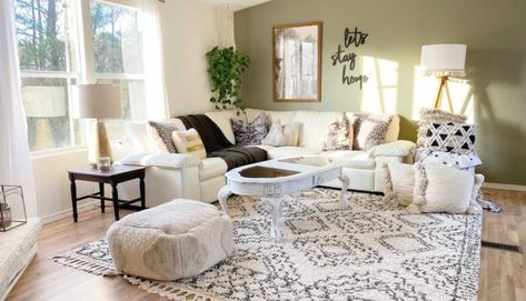 Renovated Single Wide Is Full Of Boho Style Living Room Ideas Mobile Home, Updated Mobile Home, Single Wide Trailer, Single Wide Mobile Home, Remodel Mobile Home, Mobile Home Makeovers, Mobile Home Makeover, Mobile Home Renovations, Single Wide Mobile Homes