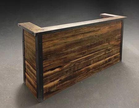 Wood Reception, Barra Bar, Receptionist Desk, Industrial Office Furniture, Reclaimed Wood Bars, Wood Reception Desk, Bar Mobile, Office Reception Furniture, Reception Desk Office